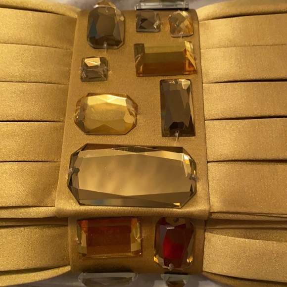 Sondra Roberts Gold Evening Clutch with Stones - Picture 2 of 6